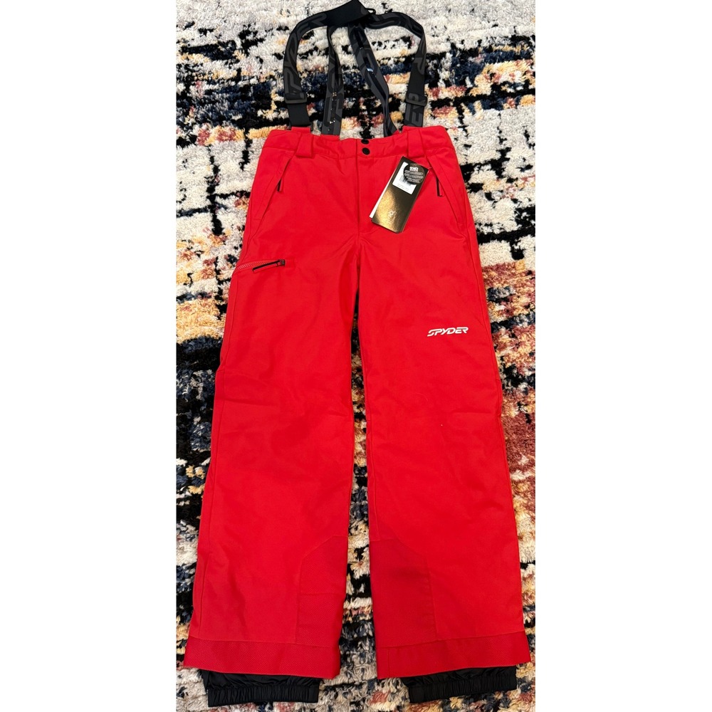 Spyder Boys Propulsion Ski Pants Red Exo Shield Suspenders Size 16 NWT